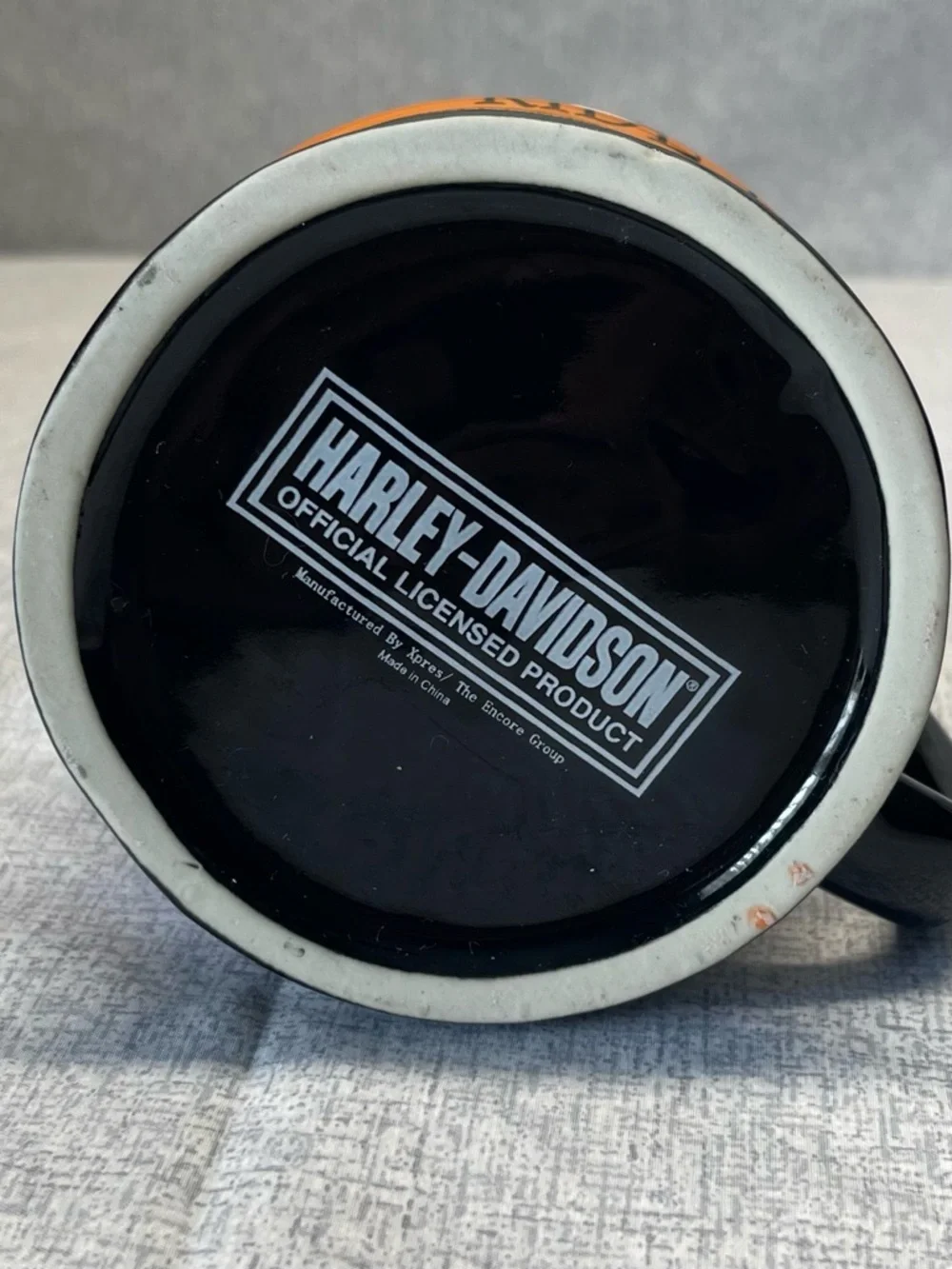 Harley Davidson Barrel Style Ceramic Mug Raised Tire Tread “Ride To live “